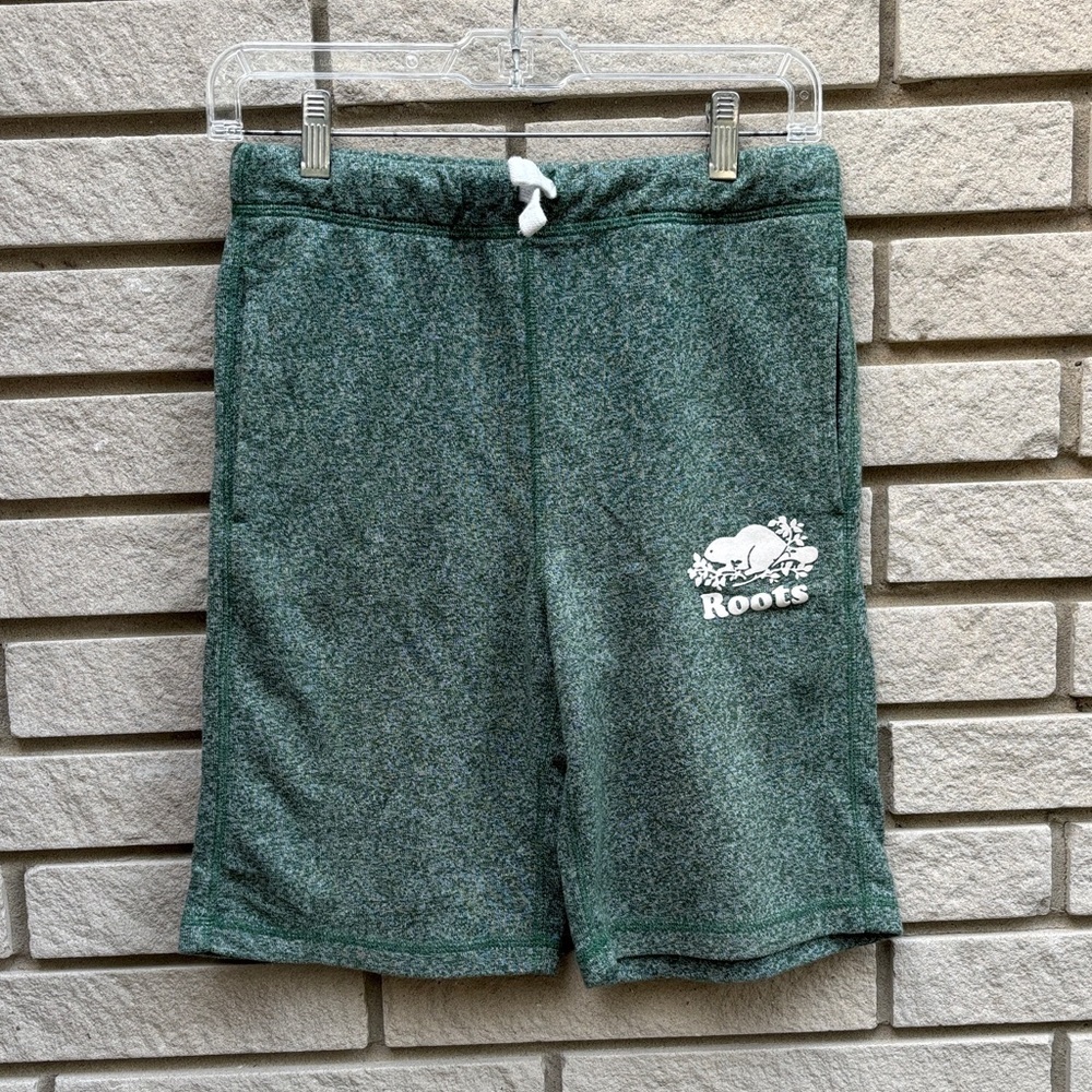 Roots Kids Heathered Green Casual Sweat Shorts Sz 14
